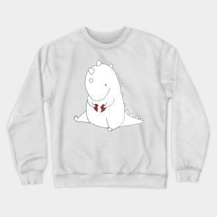 hand drawing «A sad little dinosaur with a broken heart» Crewneck Sweatshirt